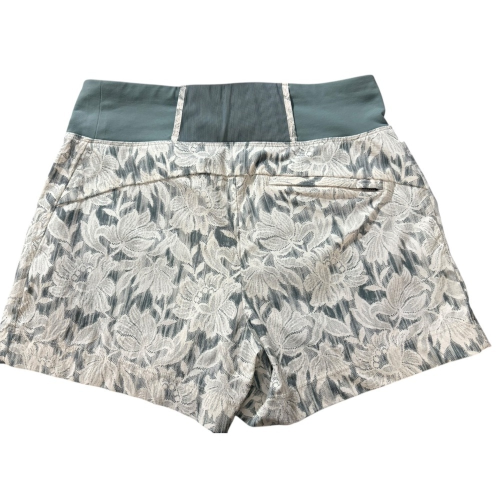 Athleta Trekkie North Shorts Women Green White Floral Lace Pull On - Picture 5 of 7
